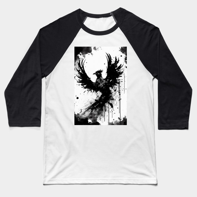 Inky Pheonix Baseball T-Shirt by TortillaChief